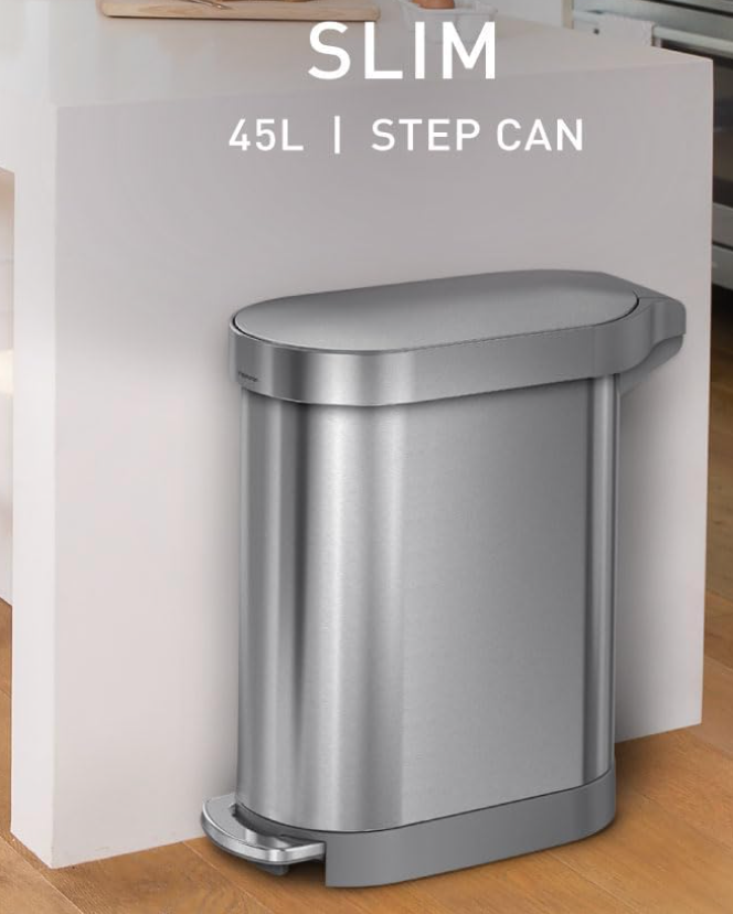 Slim Rectangular Trash Can