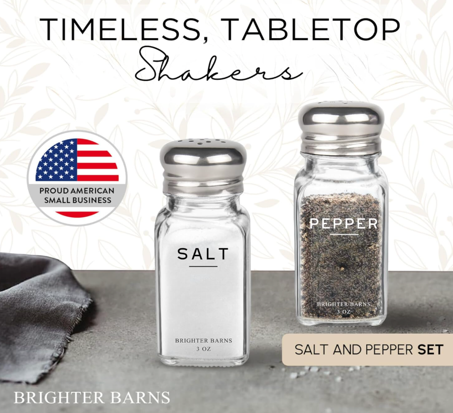 glass salt and pepper shakers