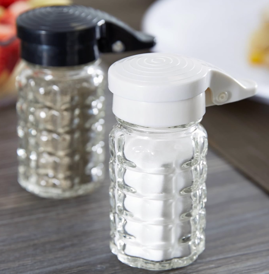 glass salt and pepper shakers
