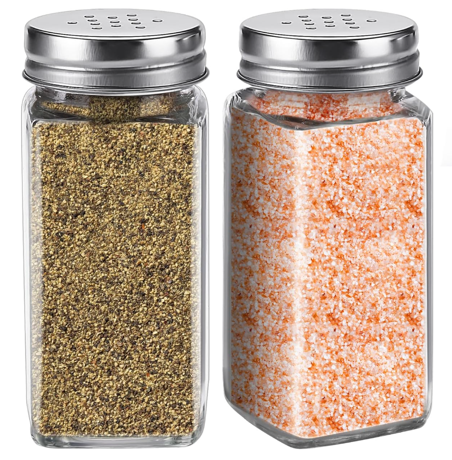 glass salt and pepper shakers